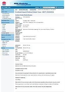 Sydney Ferries Contract Summary MOT2009-004 thumbnail