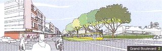 Artists impression of Belgrave Street as Grand Boulevard